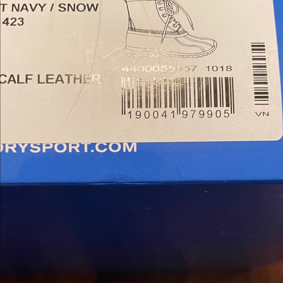 Tory Burch bright navy/Snow White duck boot. Size 8 NWT IOB - Picture 2 of 5